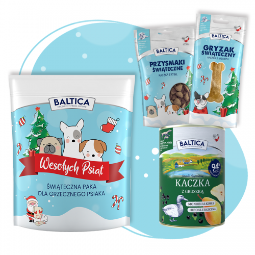 Zestaw Świąteczny dla psiaka z karmą mokrą