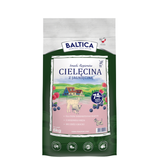 Cielęcina z jagnięciną dla ras małych i miniaturowych karma 6kg - Baltica Smaki Regionów