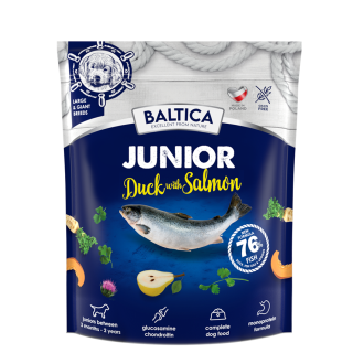 Kaczka z łososiem dla szczeniąt ras dużych i olbrzymich karma 1kg - Baltica Excellent