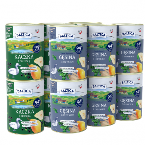 Zestaw 12x400g karma mokra gęsina + kaczka