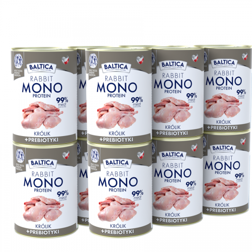 12 x 400g Karma mokra Mono królik z prebiotykami