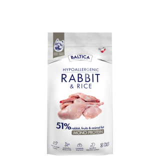 Karma z królikiem i ryżem dla psów małych ras 1kg.