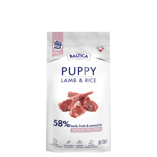 Jagnięcina z ryżem dla szczeniąt wszystkich ras karma 3kg - Baltica Nutraceutic