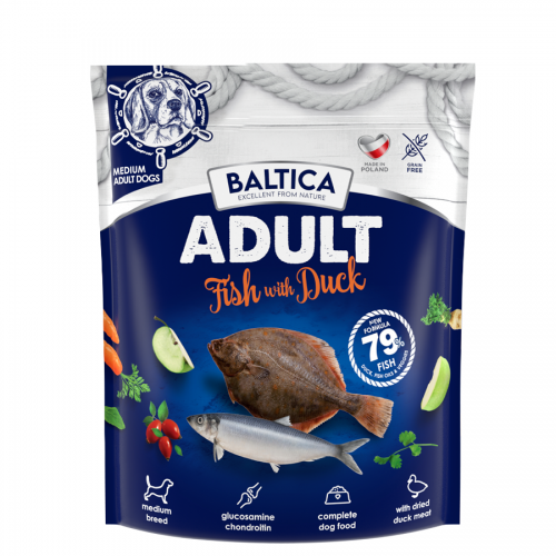 3x Karma z kaczką i rybami bałtyckimi dla średnich ras 1kg