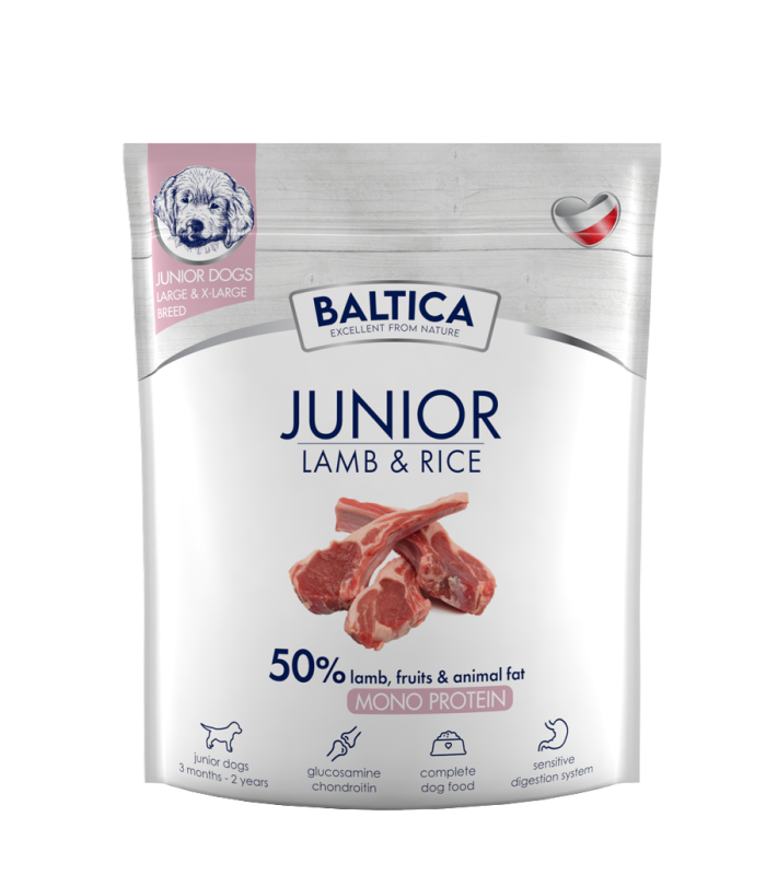 2x Karma dla szczeniąt ras dużych z jagnięciną i ryżem 1kg