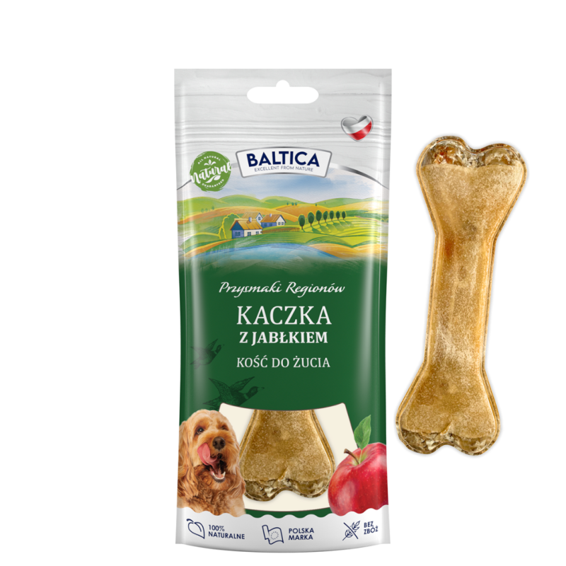 Kość do żucia kaczka z jabłkiem 1 szt.