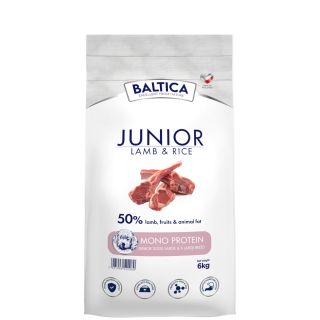 Jagnięcina z ryżem dla szczeniąt ras dużych i olbrzymich karma 6kg - Baltica Nutraceutic