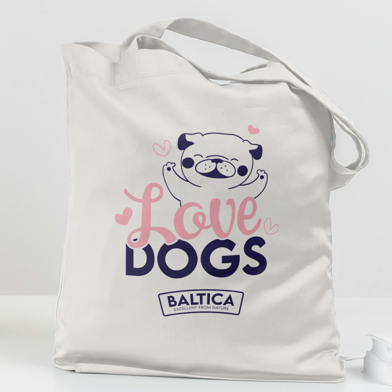 Torba bawełniana LOVE DOGS biała Walentynki! ❤