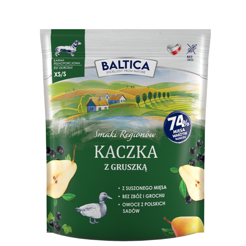 BALTICA Polska karma z kaczką i gruszką 1kg / psy małe
