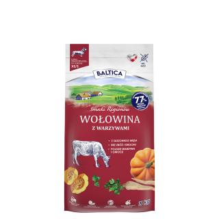 Wołowina z warzywami dla ras małych i miniaturowych karma 3kg - Baltica Smaki Regionów