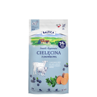 Cielęcina z jagnięciną dla ras małych i miniaturowych karma 3kg - Baltica Smaki Regionów