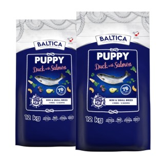 2 x 12kg Karma Puppy z łososiem z kaczką małe rasy