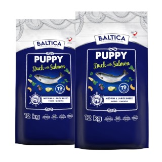 2 x 12kg Karma Puppy z łososiem z kaczką duże rasy