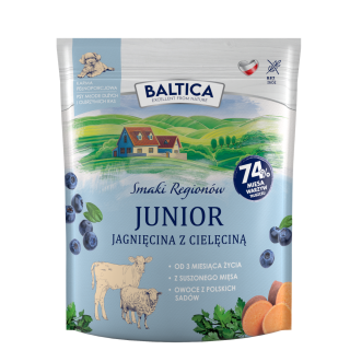 Jagnięcina z cielęciną dla szczeniąt ras dużych i olbrzymich karma 1kg - Baltica Smaki Regionów