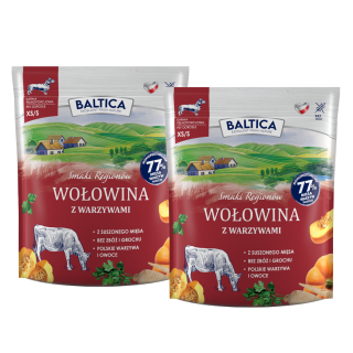 2x Wołowina z warzywami dla ras małych i miniaturowych karma 1kg - Baltica Smaki Regionów