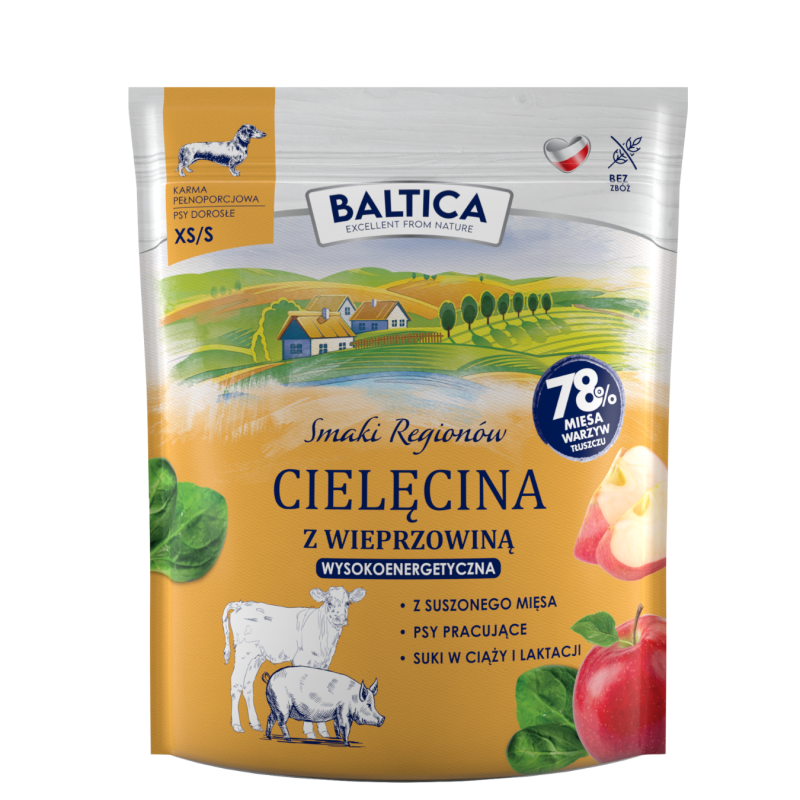 2x Cielęcina z wieprzowiną dla ras małych i miniaturowych karma 1kg - Baltica Smaki Regionów