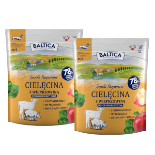 2x Cielęcina z wieprzowiną dla ras małych i miniaturowych karma 1kg - Baltica Smaki Regionów