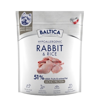 2x Królik z ryżem dla ras małych i miniaturowych karma 1kg - Baltica Nutraceutic