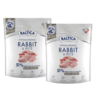 2x Królik z ryżem dla ras małych i miniaturowych karma 1kg - Baltica Nutraceutic