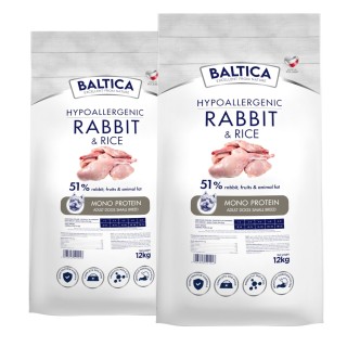 2x Królik z ryżem dla ras małych i miniaturowych karma 12kg - Baltica Nutraceutic