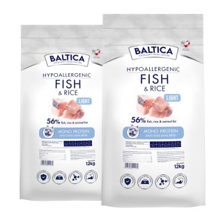 2x Ryba z ryżem (Light) dla ras małych i miniaturowych karma 12kg - Baltica Nutraceutic