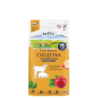 Cielęcina z wieprzowiną dla ras małych i miniaturowych karma 3kg - Baltica Smaki Regionów