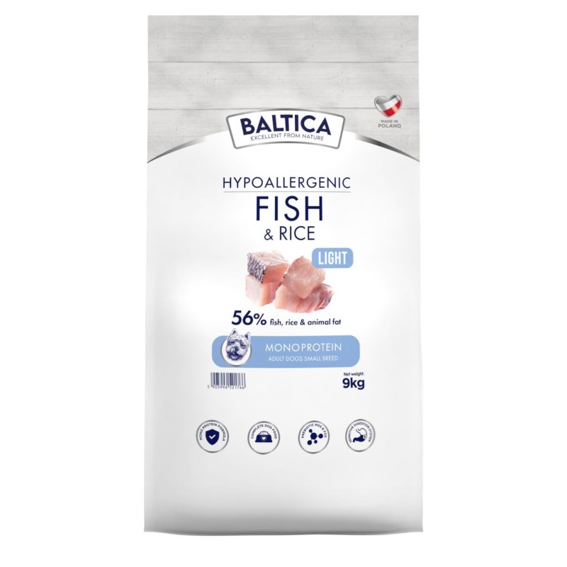 Ryba z ryżem (Light) dla ras małych i miniaturowych karma 9kg - Baltica Nutraceutic