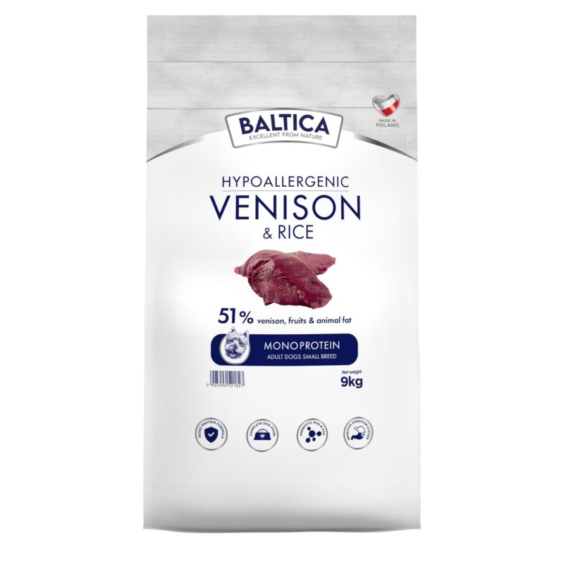 Dziczyzna z ryżem dla ras małych i miniaturowych karma 9kg - Baltica Nutraceutic