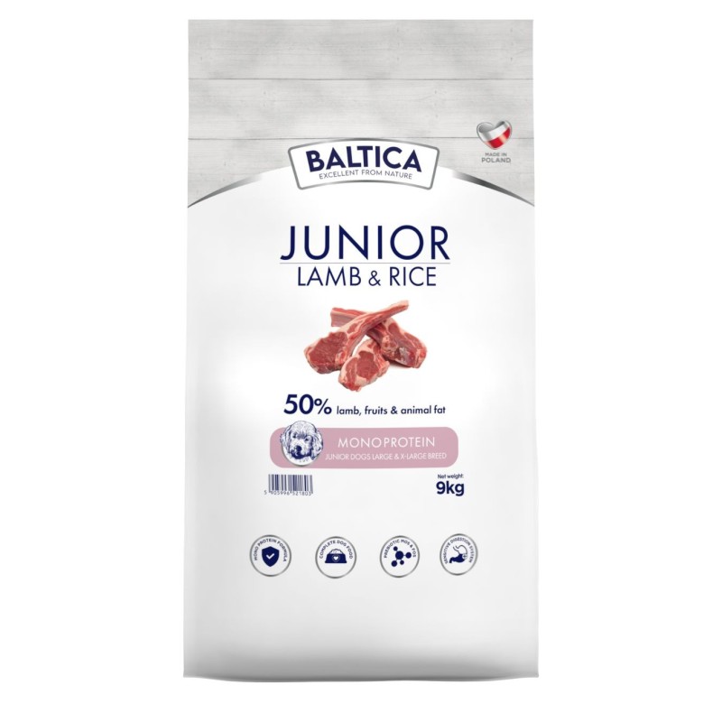 Jagnięcina z ryżem dla ras dużych i olbrzymich karma 9kg - Baltica Nutraceutic