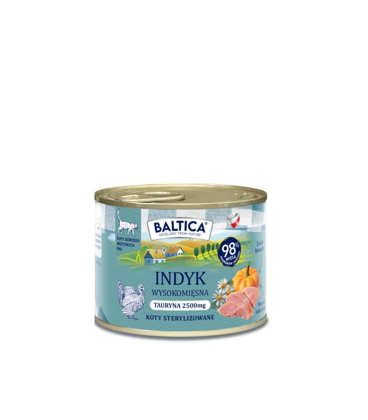 Karma mokra mono indyk dla kota 185g - Baltica Smaki Regionów