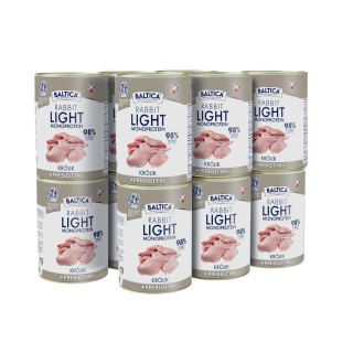 12x Karma mokra królik MONO LIGHT dla psa 400g - Baltica Nutraceutic
