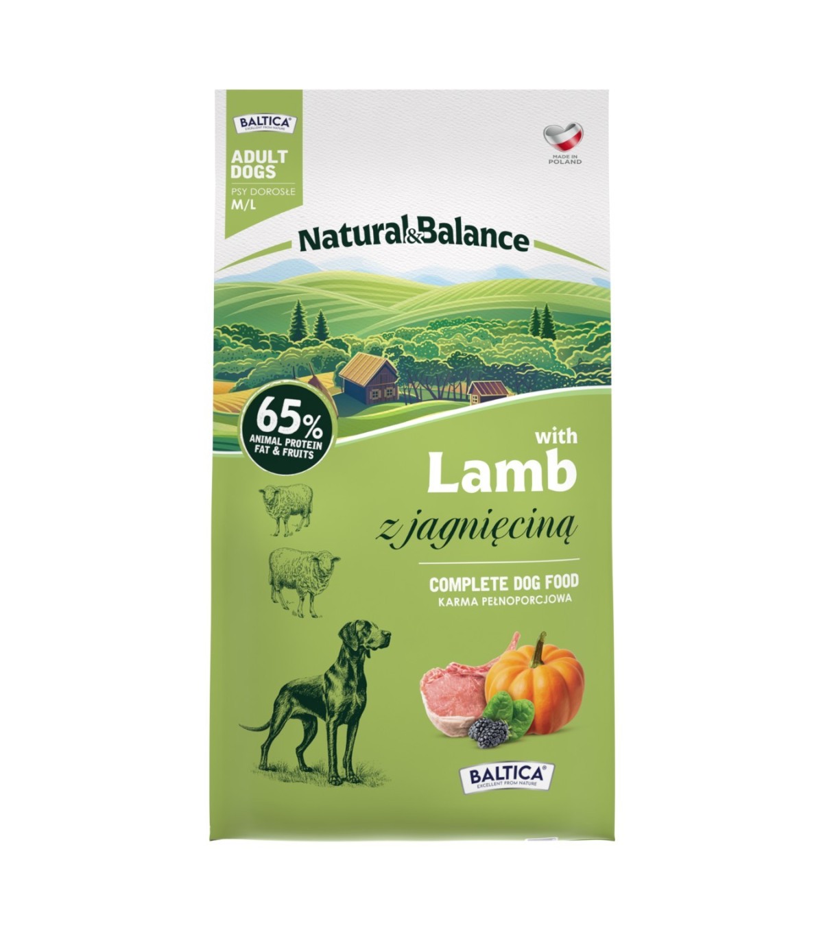 2x Jagnięcina dla ras średnich i dużych karma 9kg - Baltica Natural & Balance
