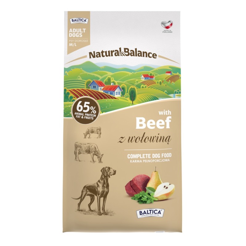 2x Wołowina dla ras średnich i dużych karma 9kg - Baltica Natural & Balance