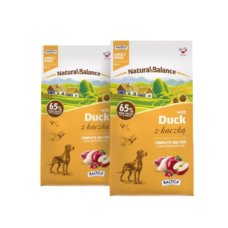 2x Kaczka dla ras średnich i dużych karma 9kg - Baltica Natural & Balance