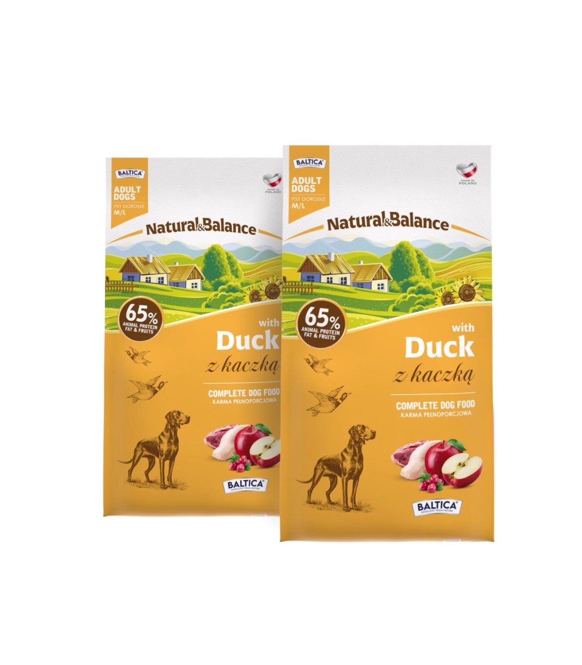 2x Kaczka dla ras średnich i dużych karma 9kg - Baltica Natural & Balance