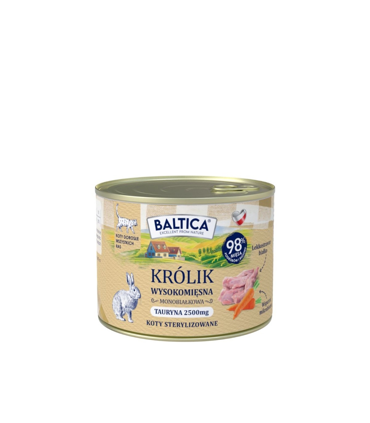 Karma mokra mono królik dla kota 185g - Baltica Smaki Regionów