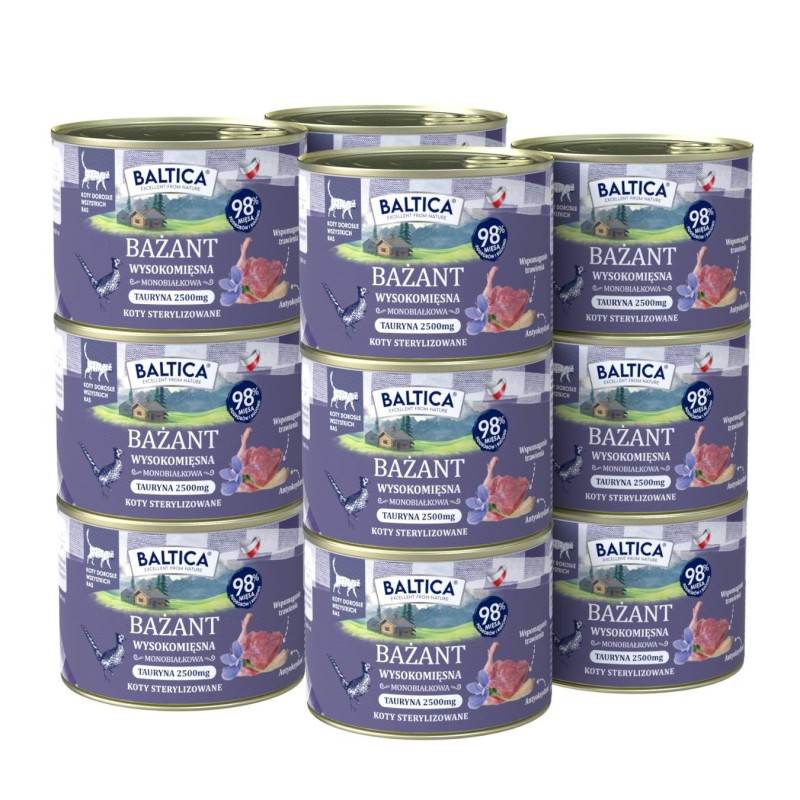 12x Karma mokra mono bażant 185g - Baltica Smaki Regionów