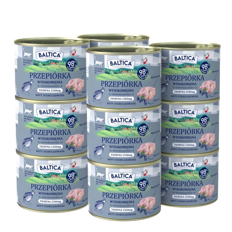 12x Karma mokra mono przepiórka 185g - Baltica Smaki Regionów