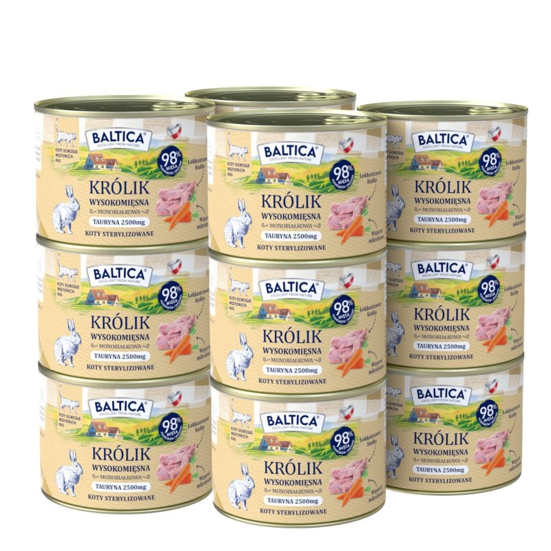 12x Karma mokra mono królik 185g - Baltica Smaki Regionów