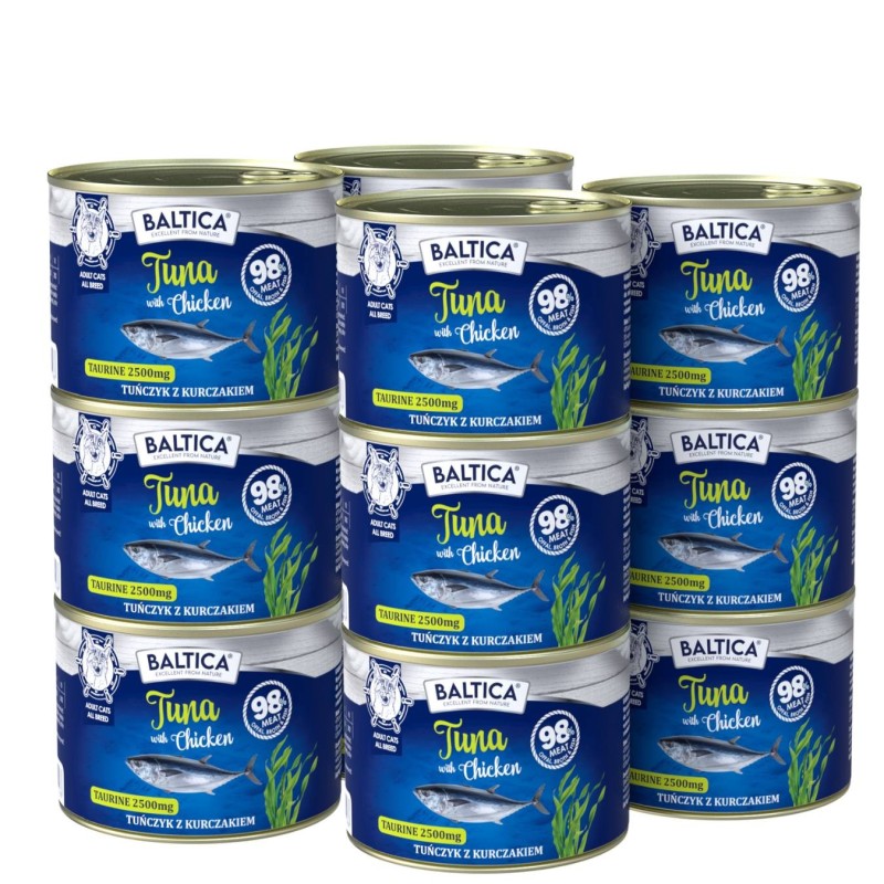 12x Karma mokra Tuńczyk z kurczakiem 185g - Baltica Excellent