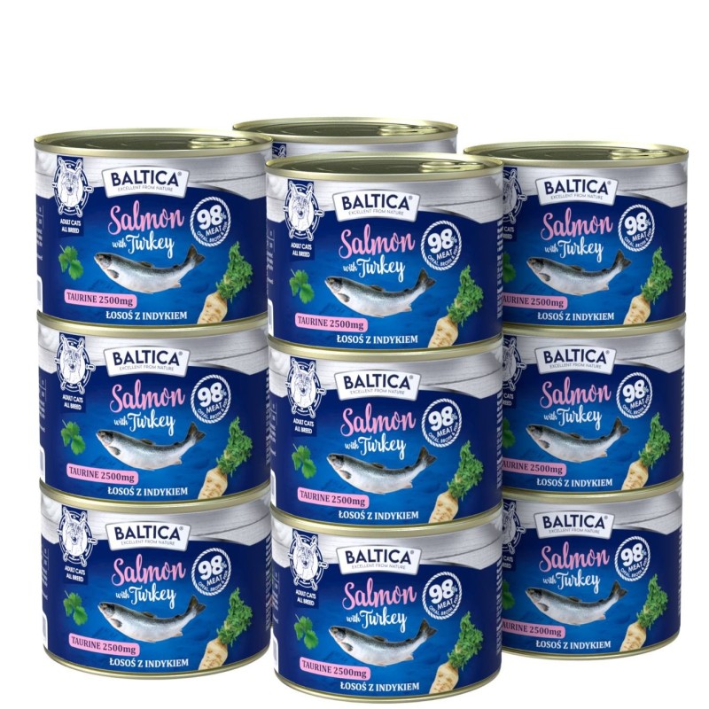 12x Karma mokra łosoś z indykiem 185g - Baltica Excellent