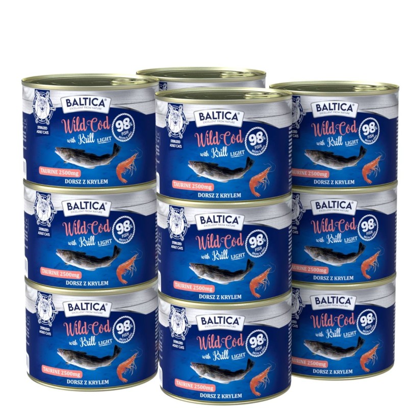 12x Karma mokra dorsz z krylem LIGHT 185g - Baltica Excellent