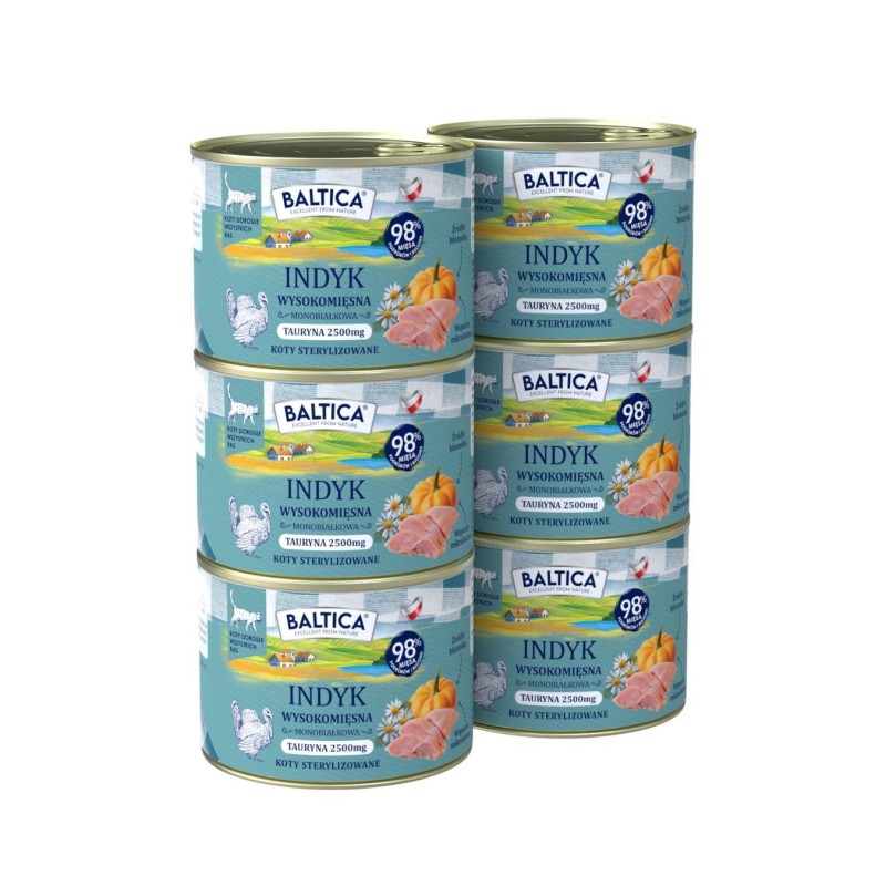 Karma mokra mono indyk 185g - Baltica Smaki Regionów