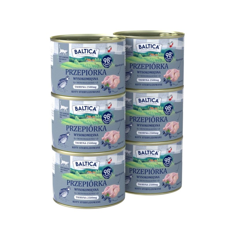 6x Karma mokra mono przepiórka 185g - Baltica Smaki Regionów