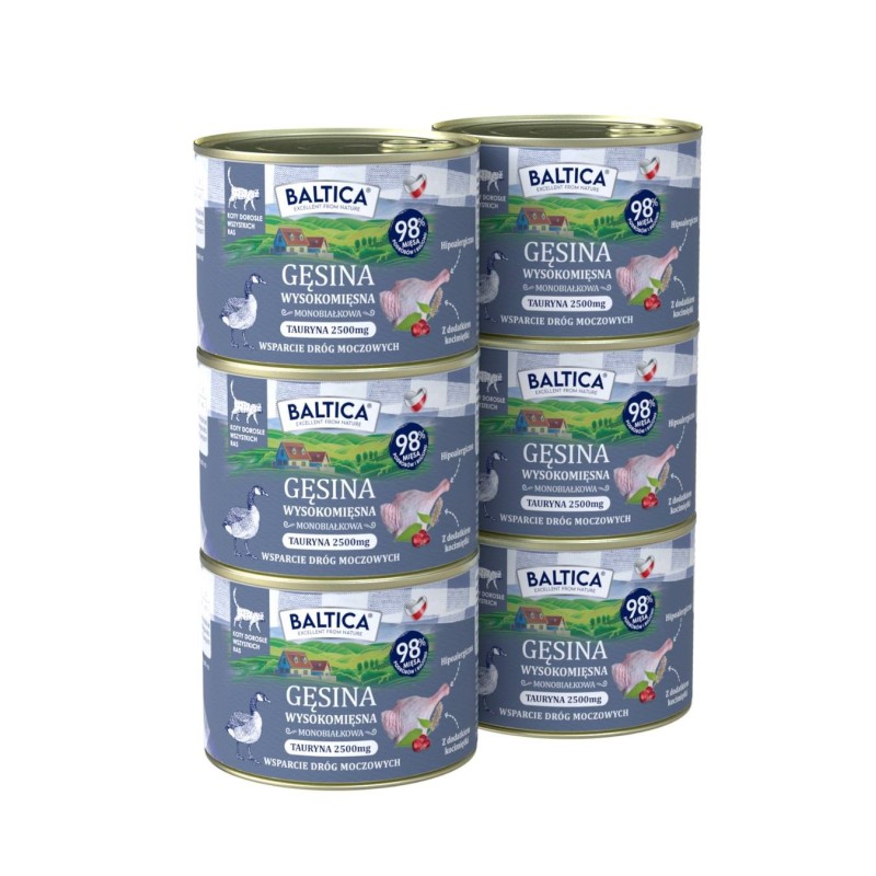 6x Karma mokra mono gęsina 185g - Baltica Smaki Regionów