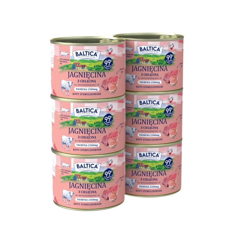 6x Karma mokra jagnięcina z cielęciną 185g - Baltica Smaki Regionów