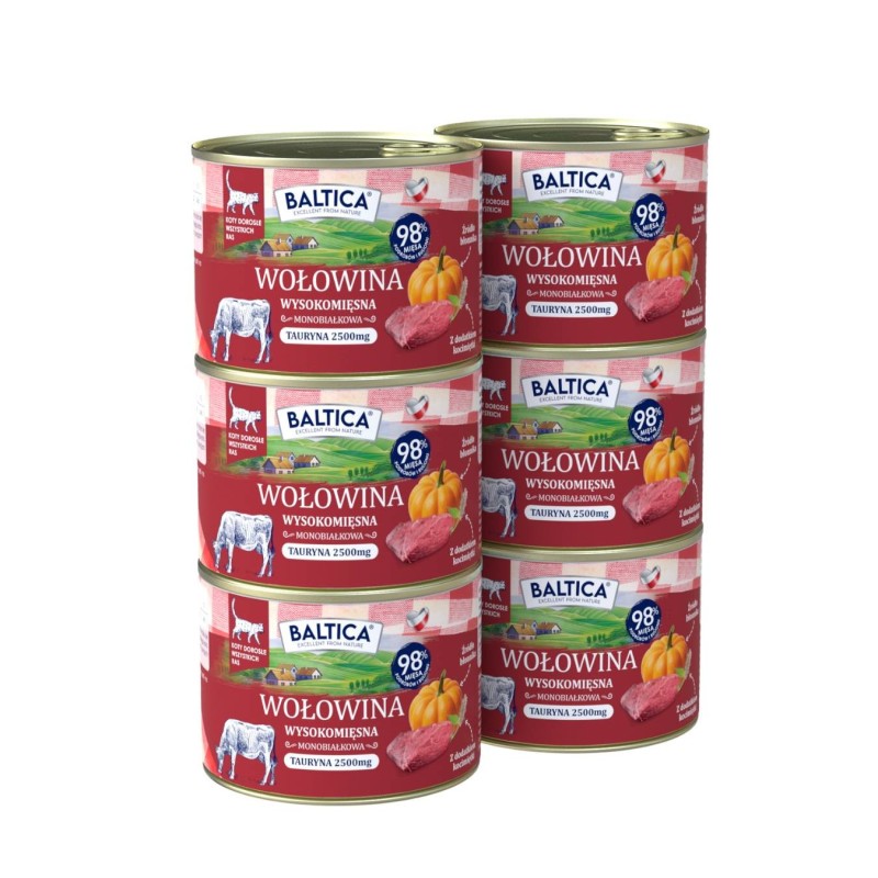 6x Karma mokra wołowina z wątróbką 185g - Baltica Smaki Regionów