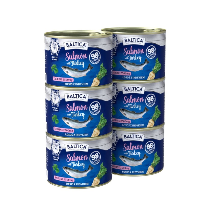 6x Karma mokra łosoś z indykiem 185g - Baltica Excellent