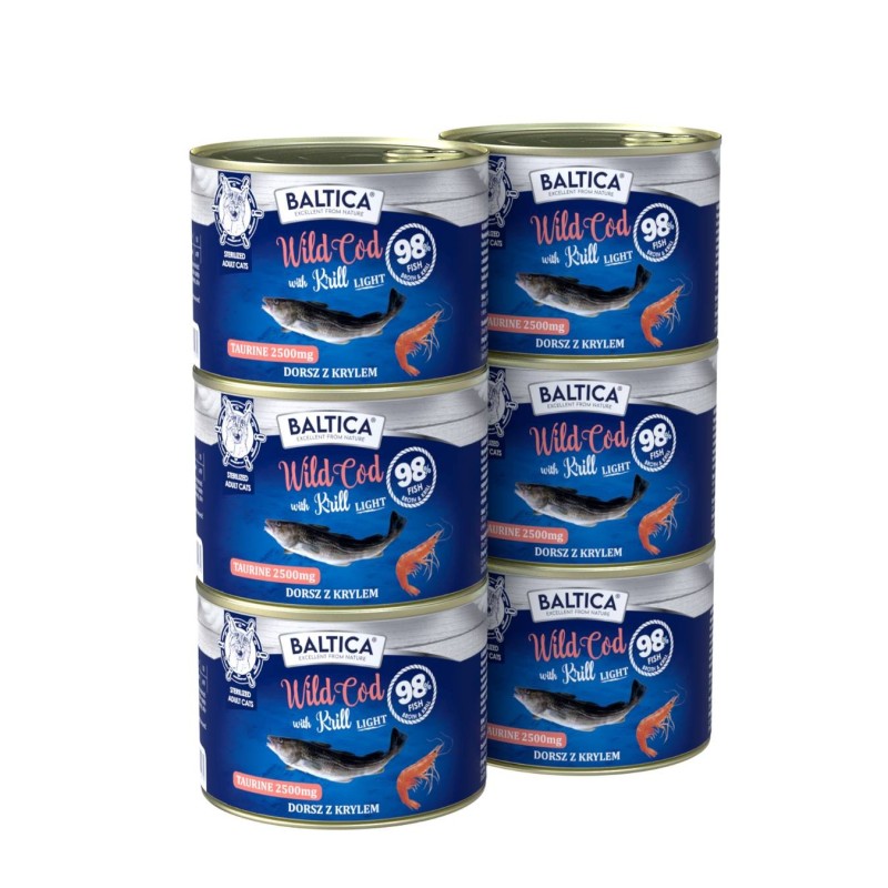 6x Karma mokra dorsz z krylem LIGHT 185g - Baltica Excellent