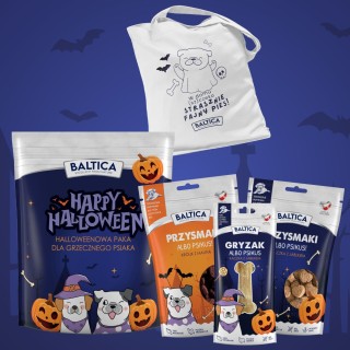 Halloweenowy zestaw grzecznego psiaka + strasznie fajna torba